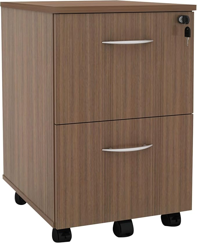 Alera Alera Valencia Series Mobile Pedestal Left Or Right 2 Legal/Letter-Size File Drawers Modern Walnut 15.38 X 20 X 26.63