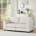 HEAH-YO 58 Inch Loveseat Sofa 2-Seater Sectional Couch with High Density Foam Small Cloud Couch for Living Room Linen White