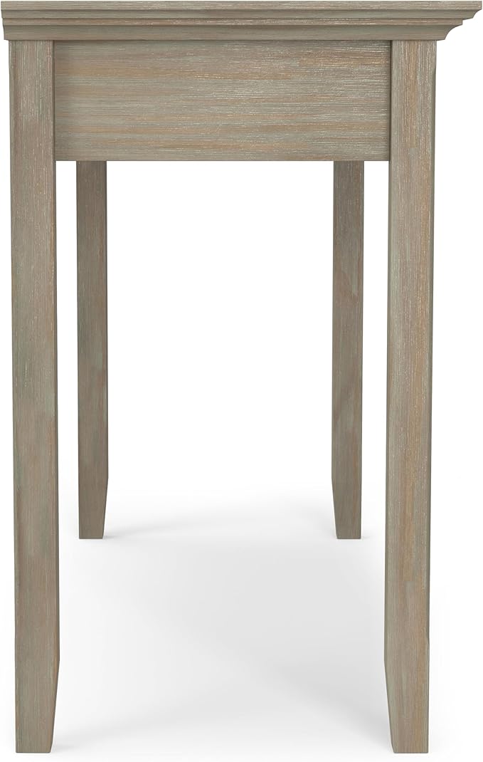SIMPLIHOME Amherst Desk - 54-Inch Wide Solid Wood Writing Desk in Distressed Grey Transitional Home Office Computer Table for Workspace or Study with 2 Drawers and Flip-Down Keyboard Tray