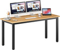 DlandHome 63 inches X-Large Computer Desk Composite Wood Board Decent and Steady Home Office Desk/Workstation/Table BS1-160TB Teak and Black Legs 1 Pack