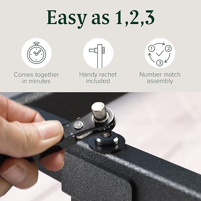 Zinus Rumi 14in Full Metal Bed Frame Quick Assembly SmartBase® Mattress Foundation Heavy Duty Sturdy Steel with No Box Spring Needed Eco-Friendly Packaging Black