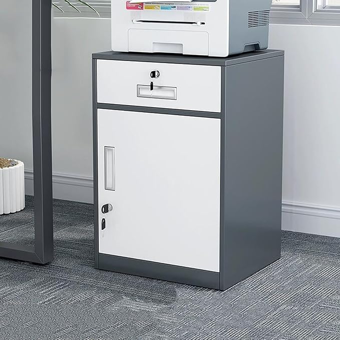 File Cabinet Under Desk with Locking Drawer Cabinet File Information Cabinet Tin File Cabinet (Color : Grey)