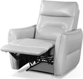 Furniture of America Areme Leather Match 38.5-inch Power Recliner Chair with Welt Trim Arms &amp Single Power 2.0 High Density Foam and Pocketed Coil Spring for Living Room Office Taupe