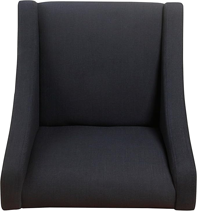 Homepop Home Decor | Upholstered Classic Swoop Arm Accent Chair | Accent Chairs for Living Room &amp Bedroom | Decorative Home Furniture Deep Navy