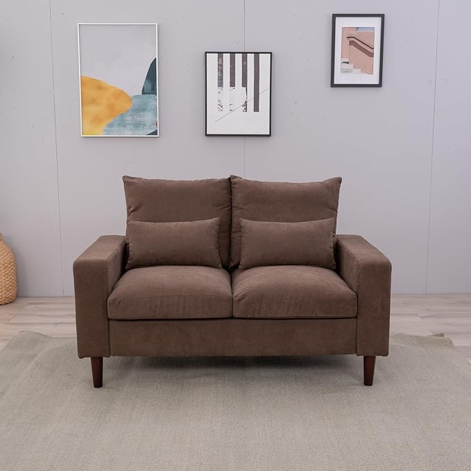 Panana Sofa Couches Love Seat for Living Room Modern Linen Fabric Couch 2 Seat Sofa for Apartment and Small Space