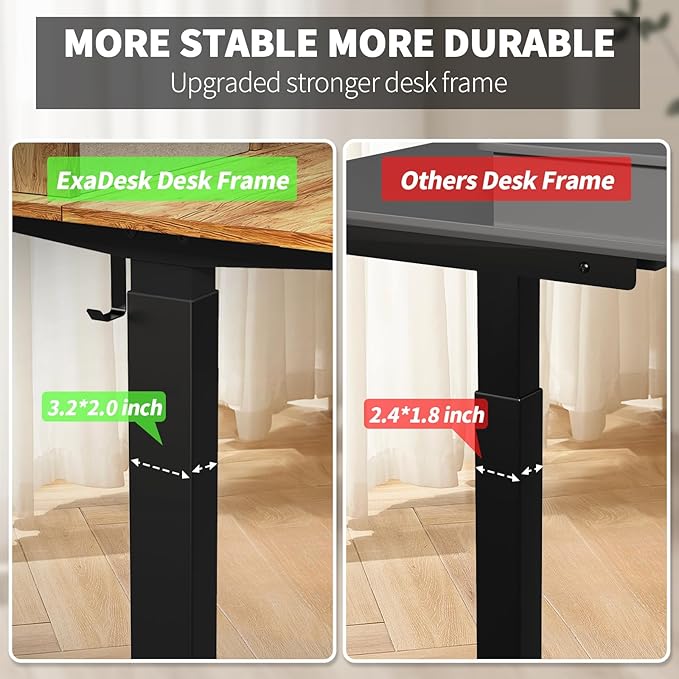 55 * 30 Inches Electric Standing Widened Desk Adjustable Height with 4 Drawers Double Storage Shelves Stand Up Desk Home Office Workstation Sit Stand up Desk (Light Rustic Brown)