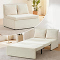 ijuicy 3 in 1 Pull Out Sofa Bed Twin Corduroy Sleeper Sofa with Pullout Bed Convertible Loveseat Couch Beds with Pillows and Tri-fold Mattress for Small Spaces Apartment-Beige