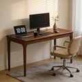 47 Solid Wood Desk with Drawers Small Home Office Writing Wooden Desk Gaming &amp Computer Desk for Bedroom Work Study Table for Small Space(Walnut47 Inch)