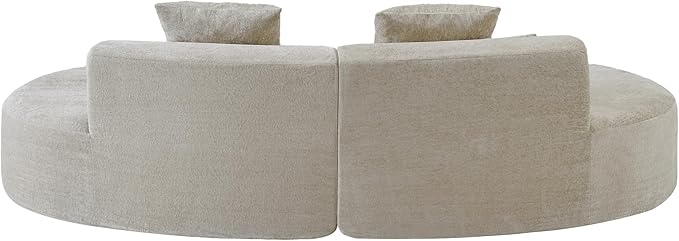 CHITA Curved Sectional Sofa with Lumbar Pillows Modular Cloud Boneless Couch with 2 Throw Pillows Modern Comfy Chenille Loveseat for Living Room Bedroom Office No Assembly Required Pearl Gray