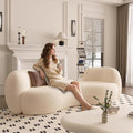 French Cream Style Curved Fabric Sofa Fashion Store Rest Area Beauty Salon Reception and Negotiation Internet Celebrity Style Modern Fashion