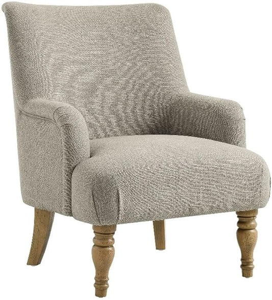 Modway Ellington Living Room Accent Armchair in Linen – Fabric Upholstered Reading Arm Chair with Wooden Legs – Modern Lounge Chair with French Piping Trim