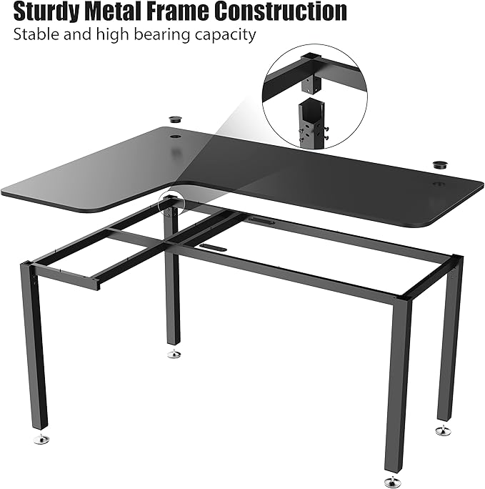 It's_Organized L-Shaped Computer Desk 61 Corner Computer Desk Office Study Writing Desk Home Gaming Desk with Large Mouse Pad &amp Cable Management Space-Saving Easy Assembly Rustic Brown/Left
