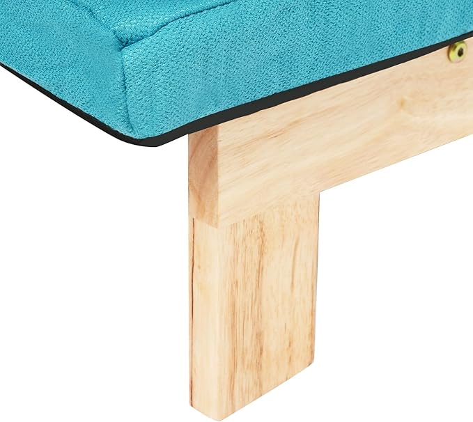 Modern Sofa Bed Chair with Ottoman 5-Position Adjustable Recliner Lounge - Accent Reading Chair for Bedroom Living Room Balcony - 330lbs Capacity (Blue)