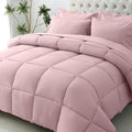 JOLLYVOGUE Queen Comforter Set Ultra-Soft Bed in a Bag Queen Size 7 Pieces Oeko-TEX Certified Bedding Set with Down Alternative Comforter Sheets Pillowcases &amp Shams Camio Pink