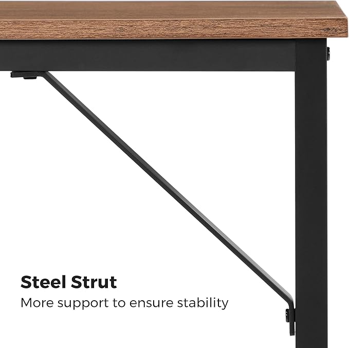 VASAGLE Computer Desk Office Work Desk 39.4 x 19.7 x 29.9 Inches for Study Bedroom Home Office Living Room Hazelnut Brown and Ink Black ULWD041B03