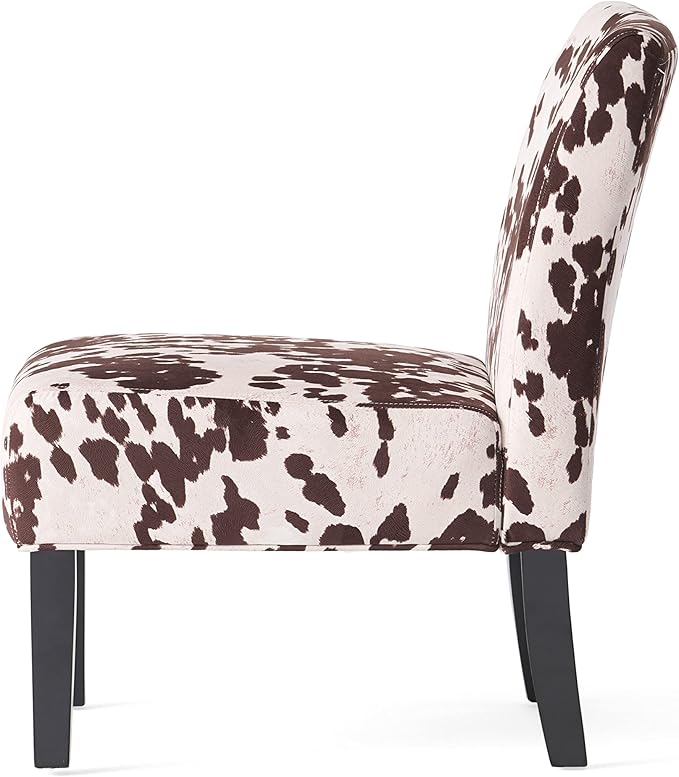 Christopher Knight Home Kassi Fabric Accent Chairs 2-Pcs Set Milk Cow