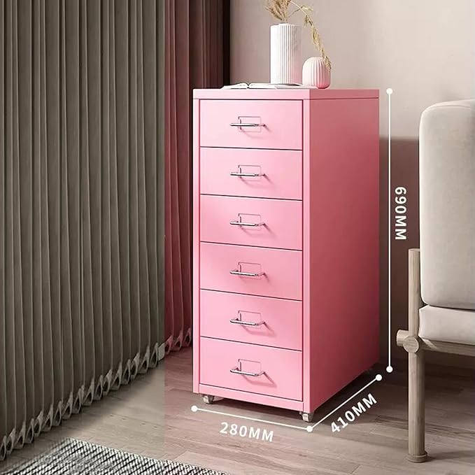 File Cabinet Multi-Layer Tin Cabinet A4 Folder Small Cabinet Classification File Cabinet Filing Cabinet Office Drawer Cabinet (Color : Pink)