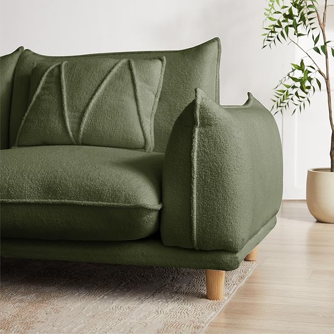 Oversized Modular Sectional Sofa Convertible L Shaped Couch with Ottoman Deep Seat Cloud Couch 126 inch Width 4 Seat Couches with Solid Wood Leg Modern Sofa for Living Room