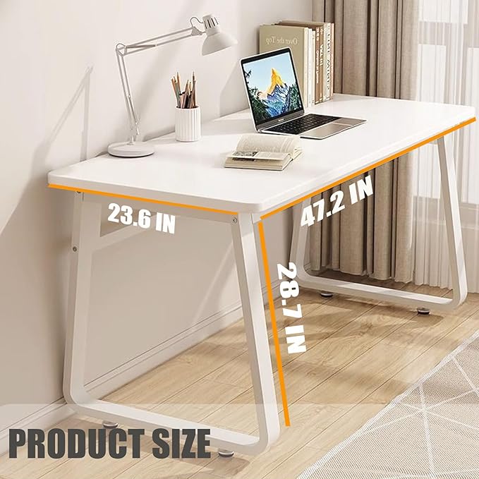 Small Office Computer Desk Writing Desk Waterproof and Scratch-ResistantSturdy Study Writing Desk with Wooden Tabletop and Metal Frame for Bedroom