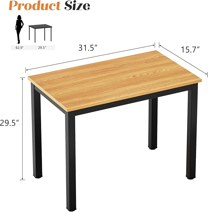 Need Small Computer Desk 31-1/2 Sturdy and Heavy Duty Writing Desk for Small Spaces and Small Desk Study Table Laptop Desk- AC3BB-80-40