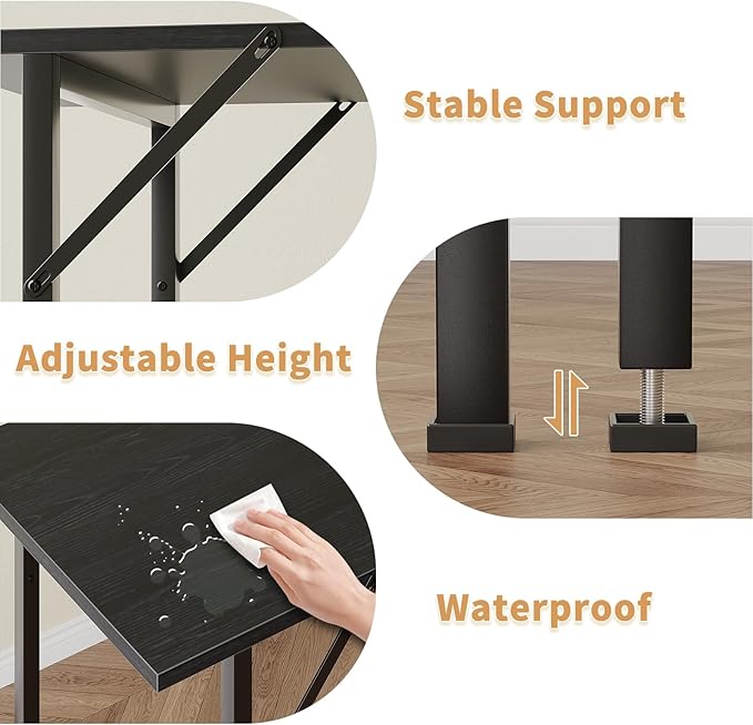 ALISENED L Shaped Computer Desk with 2 Shelves Bookshelf Modern Corner Computer Desk with Storage Office Desk Study Table Writing Desk for Home Office