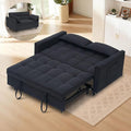3 In 1 Corduroy Convertible Sofa BedPull Out Couch Bed with Reclining Backrest And 2 Pillows 54 Full Size Loveseat Sleeper Sofa Futon Couch Bed Couches For Small Spaces Living Room (Dark Grey)