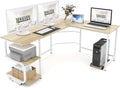 Teraves Reversible L Shaped Desk with Large Surface 69 Inch Sturdy Corner Desk with Storage Shelves Premium Office Computer Desk Workstation for Home Office Gaming