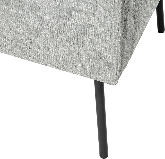 HomePop Modern Accent Chair Homepop Home Décor Accent Chairs for Living Room &amp Bedroom Fabric Reading Living Room Side Chair Single Sofa with Lounge Seat and Metal Legs - Sustainable Gray Wove