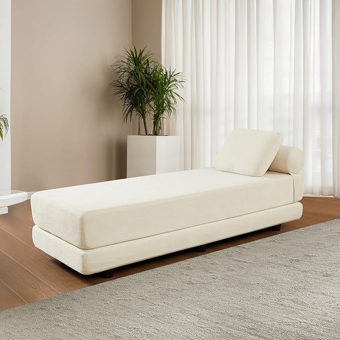 Daybed Queen Size Sofa Bed Chair 80 L Folding Sofa Chair with Pillow Lounge Chaise Bed Chair with Back Support for Living Room Bedroom