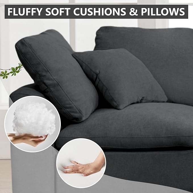 Oversized Modular Sectional Sofa U Shaped Couch with Movable Ottoman Large 7 Seater Corner Sofa for Living Room Office Spacious Space (Gray)