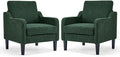 VINGLI Accent Chair for Living Room Chairs Reading Chair for Bedroom Chair Scooped Arm Chair Mid Century Modern Accent Chairs Upholstered Comfy Chair for Apartment Waiting Room (2 Dark Green)