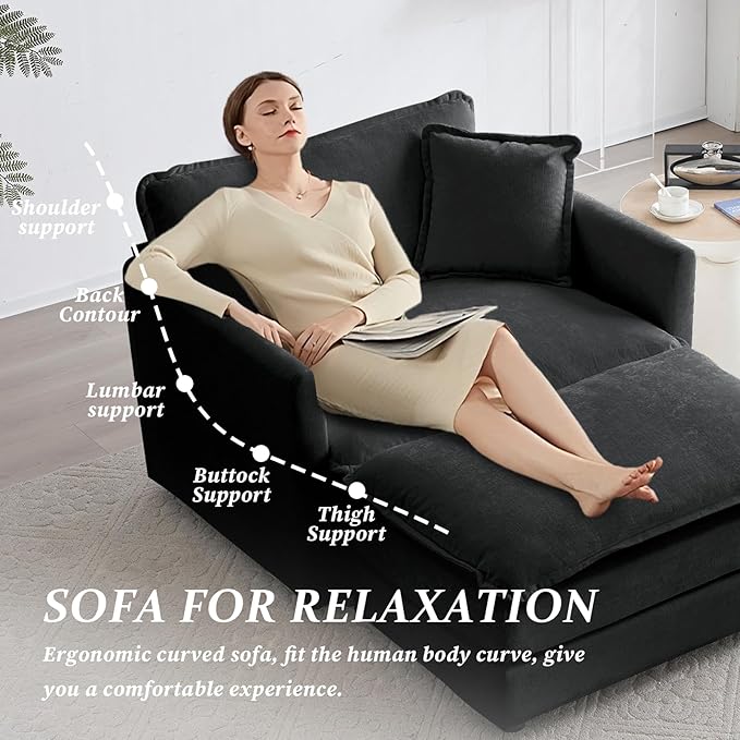 SoarFlash Chenille Single Seat Sofa with Armests Grey