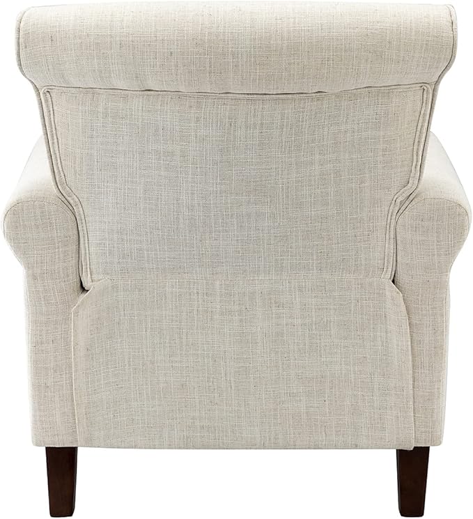 Modern Upholstered Accent Chair with Wood Legs Wingback Armchair with Removable Cushion Comfy Nailhead Trim Lounge Chair Single Sofa Reading Chairs for Living Room Bedroom
