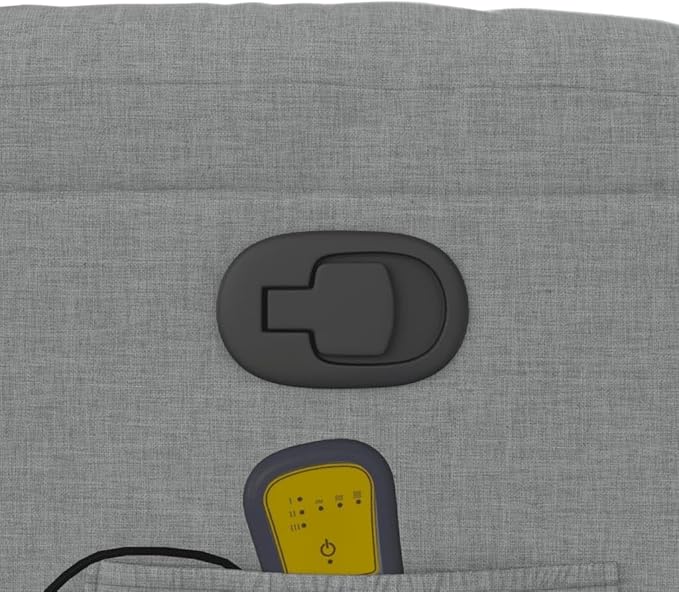 vidaXL Massage Recliner Chair for Elderly - Manual Recliner Lounge Armchair with Vibration Massage Cup Holders Side Pocket in Light Gray Fabric