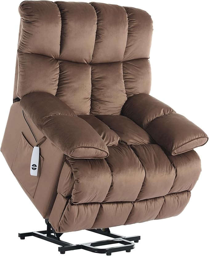 Power Lift Recliner Chair for Elderly Electric Recliner with Heat &amp Massage Large Lift Chair Recliners for Living Room RV Bedroom(Brown)