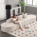 GNIXUU Modern Curved Sofa for Living Room 130.5 Oversized Boneless Sectional Couch with 3 Pillows 4 Seater Compression Cloud Couches for Apartment Bedroom Office No Assembly Required Beige