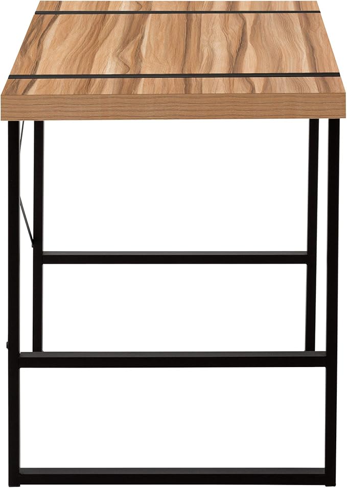 Monarch Specialties 7657 Computer Desk Home Office Laptop 48 L Work Metal Laminate Brown Black Contemporary Modern Desk-48 L Light Reclaimed Wood 49 L x 23.75 W x 30 H