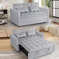 3 in 1 Convertible Sleeper Sofa Futon BedModern Velvet Pull Out Couch Bed with Reclining Backrest&amp2 Pillows54 Full Size Small Love Seat Lounge Couches for Small SpacesLiving Room (Silver grey)