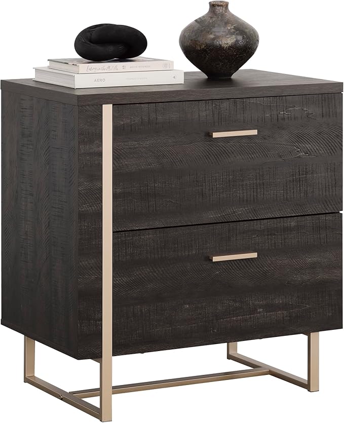 2 Drawer Small File Cabinet with Lock Under Desk Locking Drawers Storage CabinetOrganizer for Home Office Lateral Filing CabinetsAssembly RequiredBlack