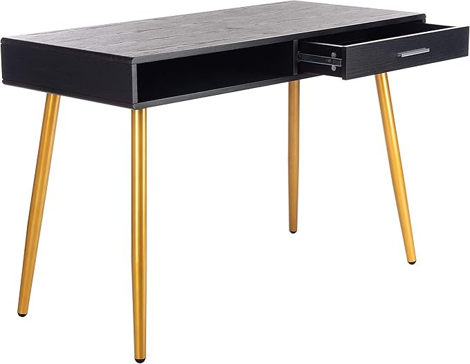 Safavieh Home Office Jorja Modern Black and Gold 1-drawer Desk