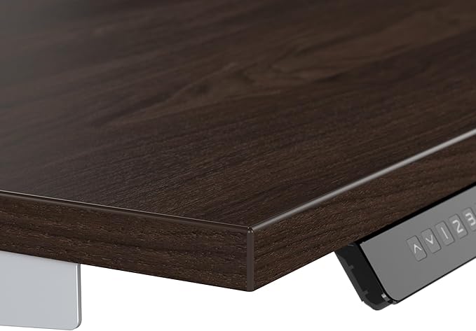 Bush Business Furniture 72-inch Electric Height Adjustable Standing Desk Ergonomic Sit-Stand Computer Table for Home and Professional Office Move 40 Series Black Walnut with Metallic Gray Base
