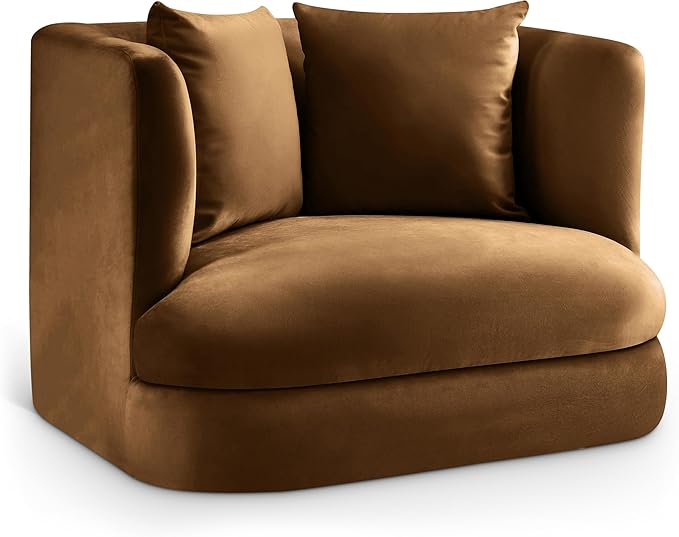 Meridian Furniture Alder Saddle Velvet Accent Chair