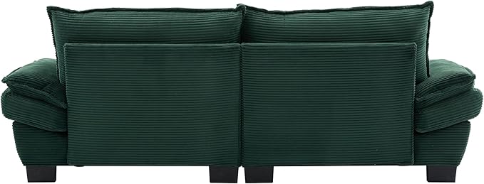KEIKI Loveseat Sofa 84 Corduroy Upholstered Couch with Deep Seat and 2 Pillows Modern Loveseat Sofa Couch for Small Spaces Living Room Apartment Office Green