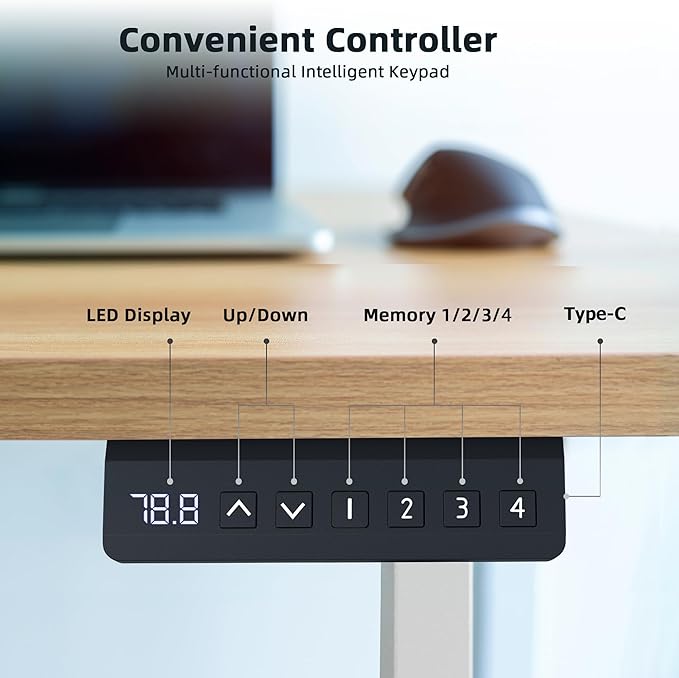 Standing Desk Frame with 330lbs Powerful Dual Motor Electric Adjustable Height Computer Table Legs Sit Stand Up Desk Base with Memory Controller for Home Office WhiteED04NW (Frame Only)