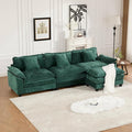 117.3” Green Modular Sectional Sofa 3 Seater Large Sectional Couches for Living Room Chenille Fabric Oversized Cloud Couch with Ottoman Deep Seat Wide Armrest Home Sofas Set Sofá Moderno L Shaped