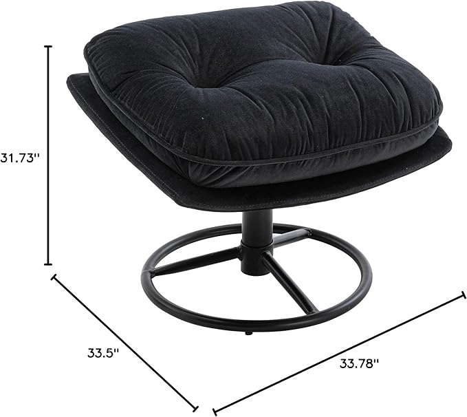 Accent Chair TV Chair Living Room Chair with Ottoman Black