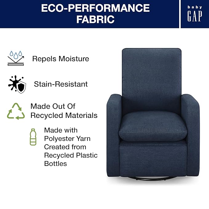 GAP babyGap Cloud Recliner with LiveSmart Evolve - Sustainable Performance Fabric Sailor