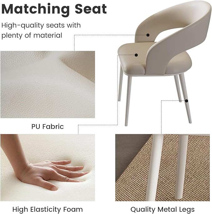 Modern 62.2 Cloud-Shaped Cream White Office Desk with Sculptural Pillar Legs Rounded Corners Minimalist Computer Table Easy to Assemble Ideal for Home Office (Desk Only)