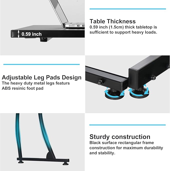 Super Deal L-Shaped Corner Desk Computer Gaming Desk - 58 Inch Modern Home PC Table Office Writing Workstation Black