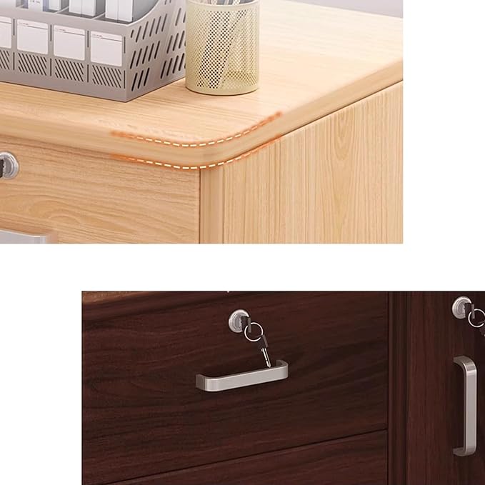 Office Filing Cabinet Under-Desk Storage Cabinets Drawer with Lock Low Cabinet(B)